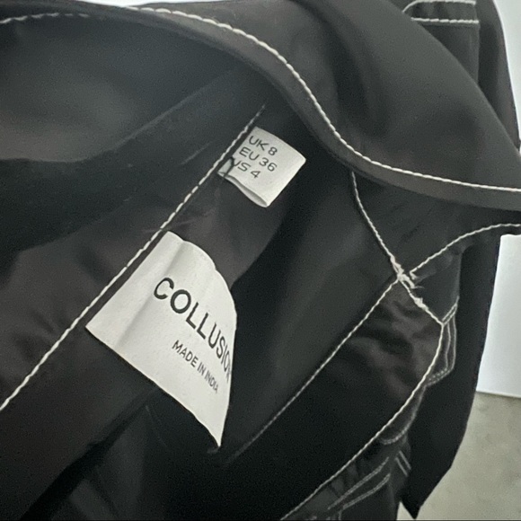 ASOS purchased / Collusion / NWT / satin jumpsuit with contrast stitch / black - Picture 8 of 11